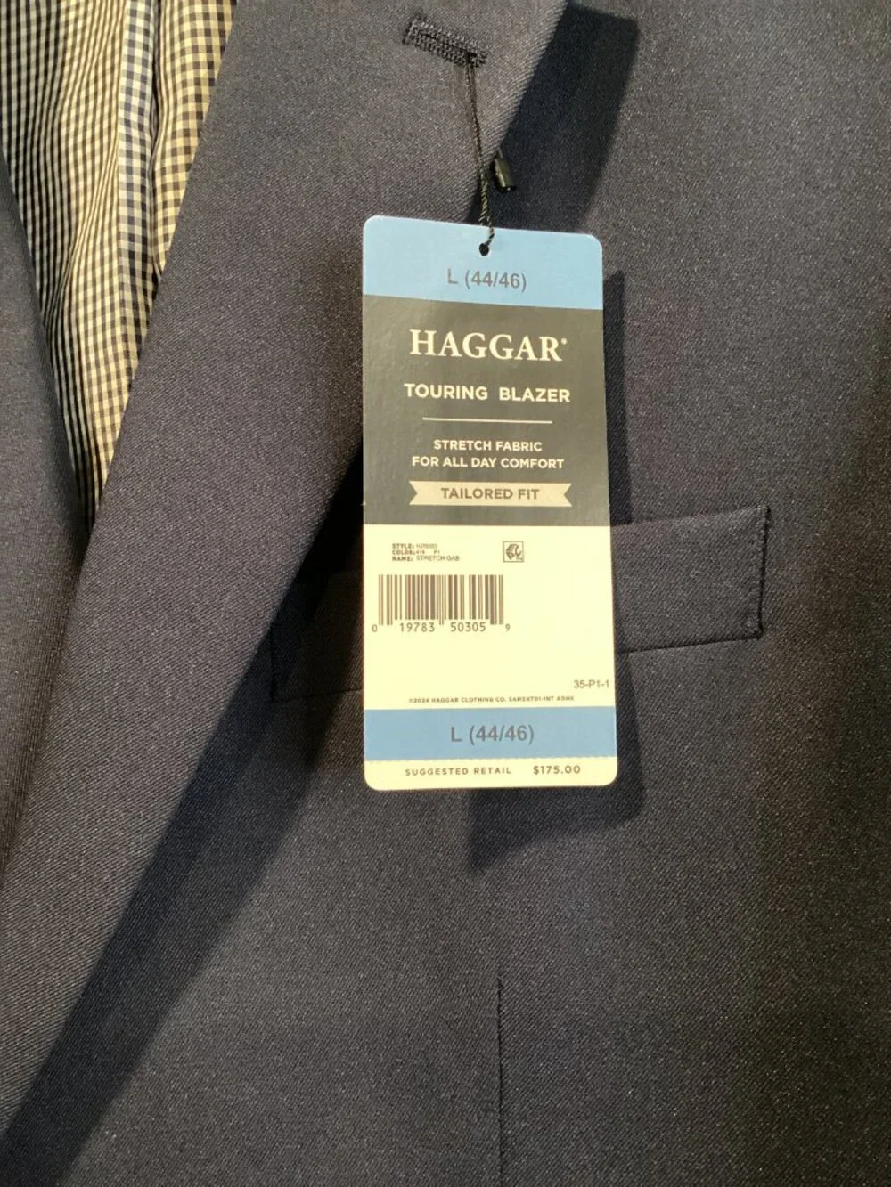 Haggar Men's Stretch Gabardine Tailored Fit Travel Blazer
